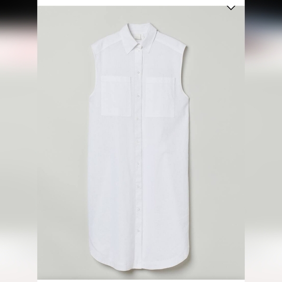 Zara Women's Linen White Button Up Dress Size X-small - Picture 2 of 8